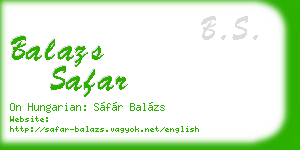balazs safar business card